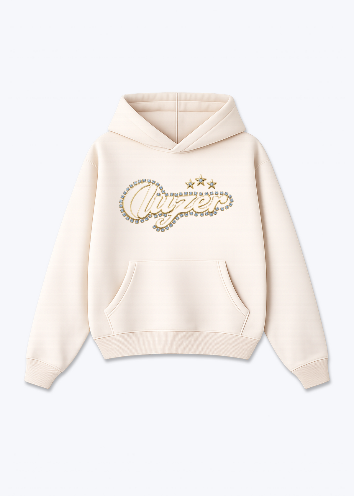 Luzern Diamond Oversized Hoodie - Beige Front (Designed)