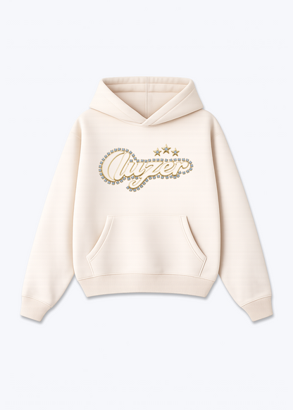 Luzern Diamond Oversized Hoodie - Beige Front (Designed)