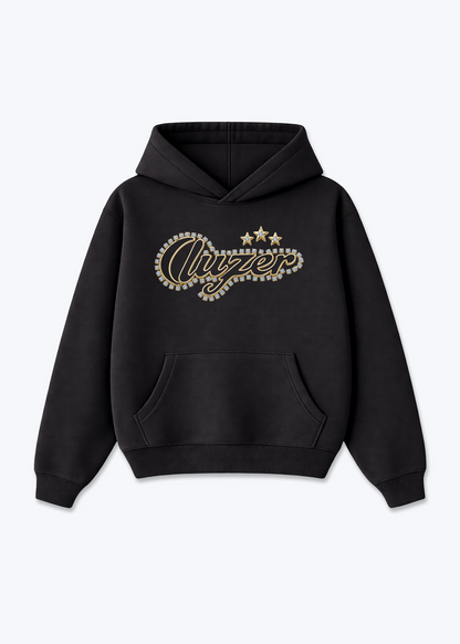 Luzern Diamond Oversized Hoodie - Black Front (Designed)