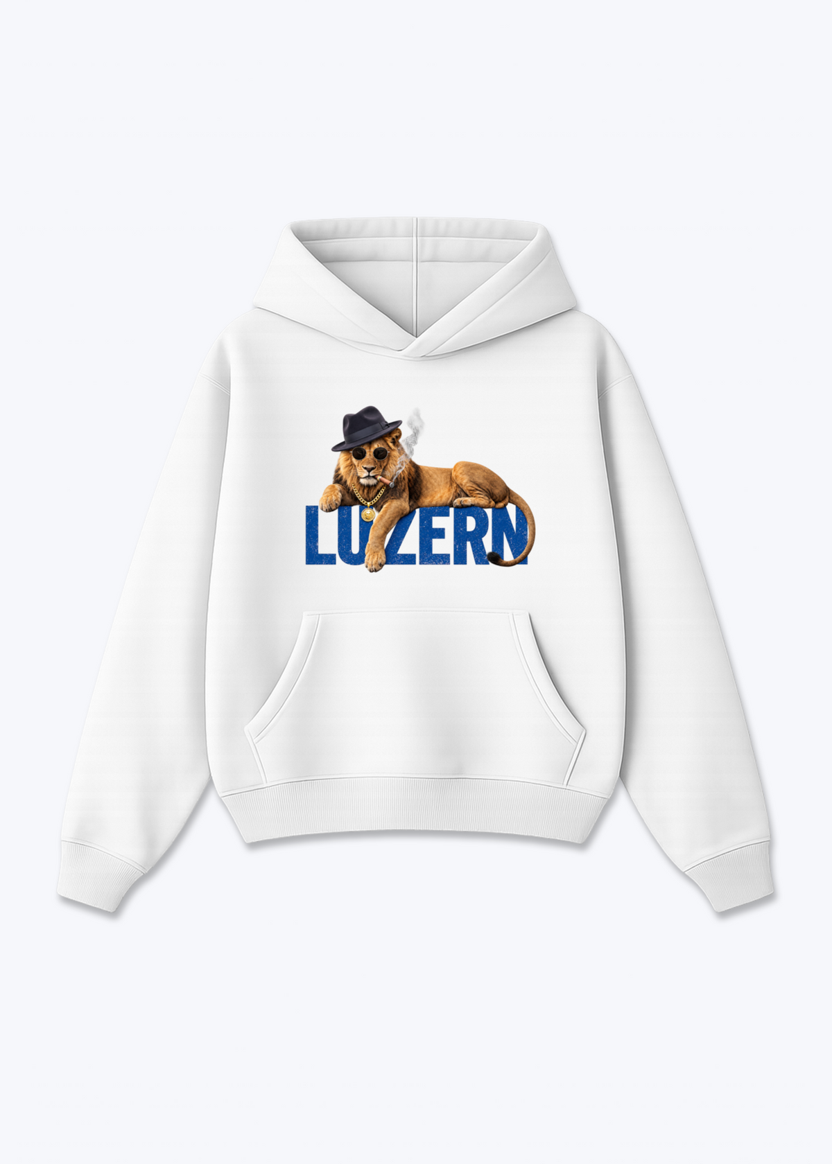 Luzern Patron Oversized Hoodie - White Front (Designed)