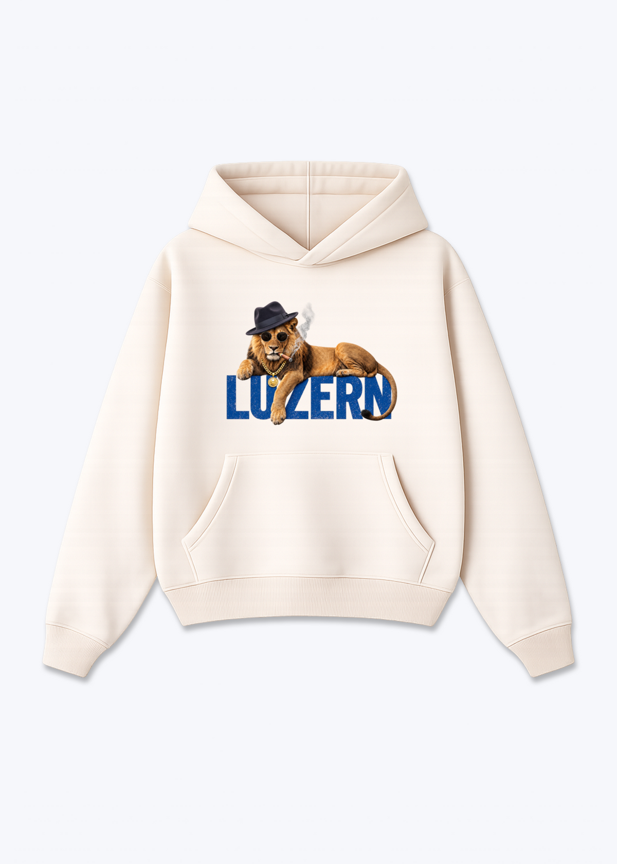 Luzern Patron Oversized Hoodie - Beige Front (Designed)