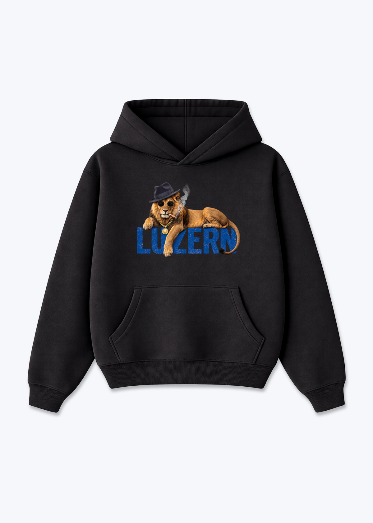 Luzern Patron Oversized Hoodie - Black Front (Designed)