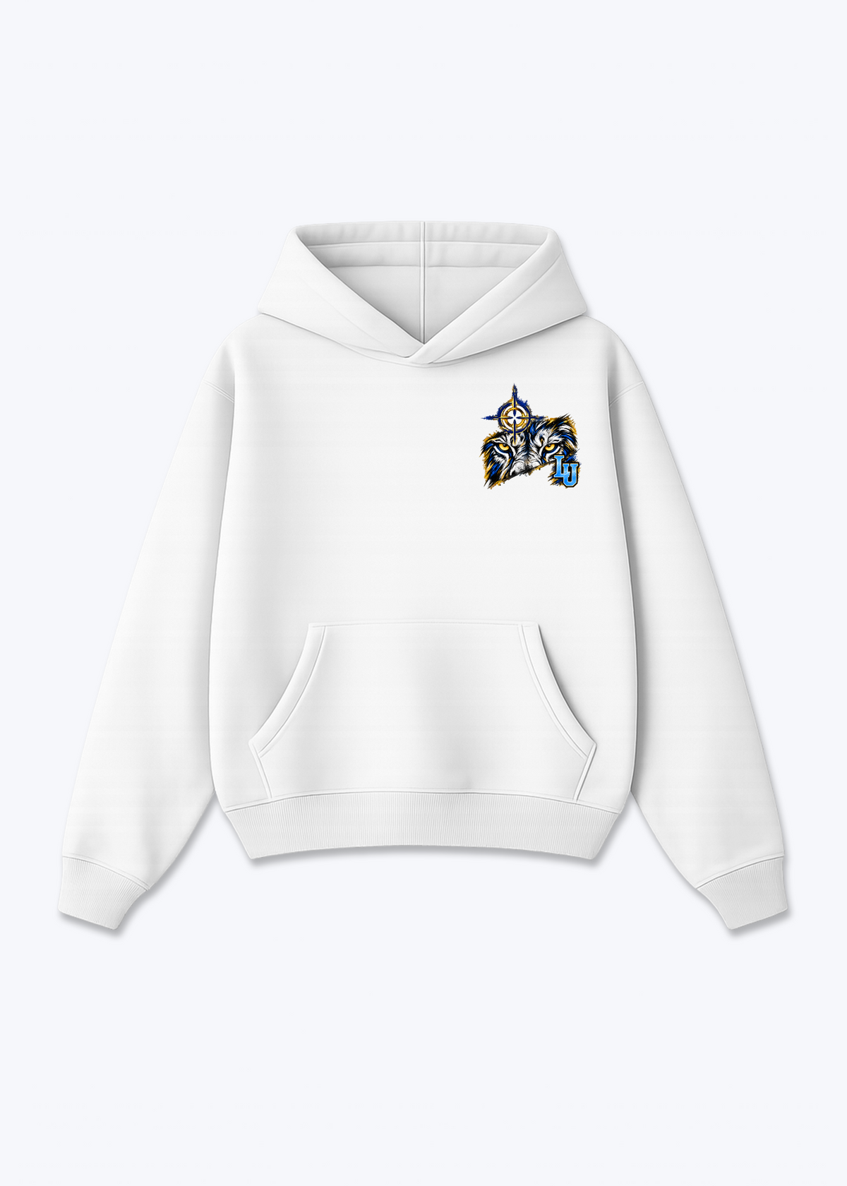 Luzern Aim Oversized Hoodie - White Front (Designed)
