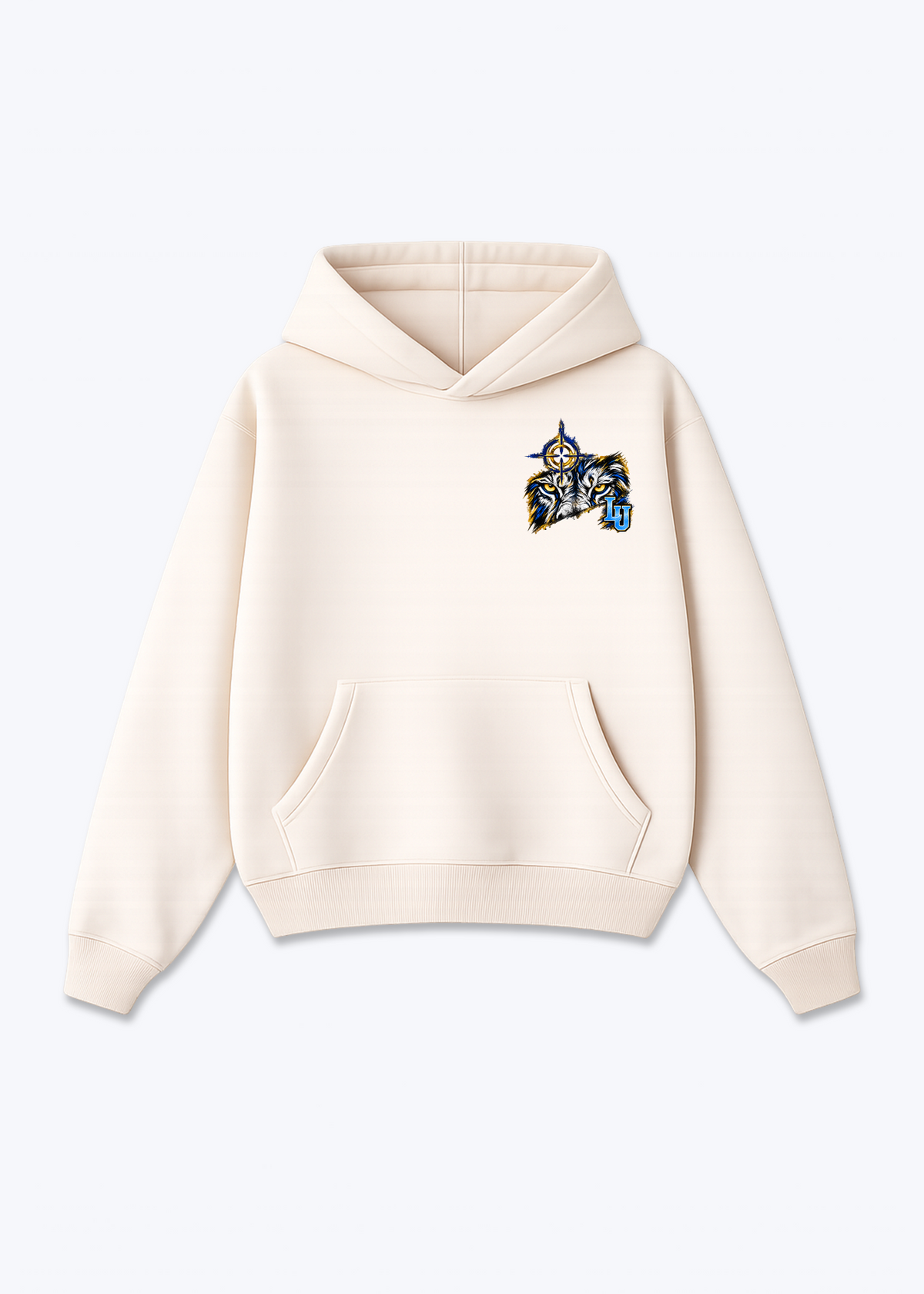 Luzern Aim Oversized Hoodie - Beige Front (Designed)