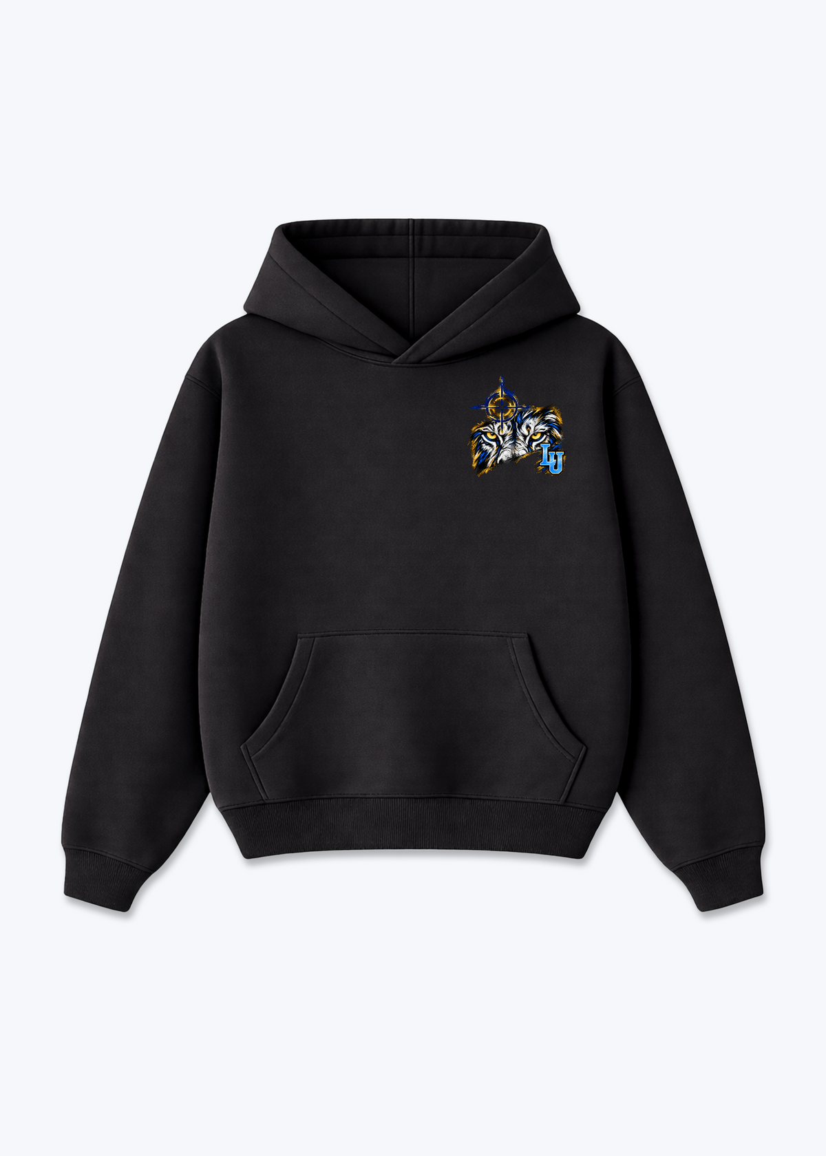 Luzern Aim Oversized Hoodie - Black Front (Designed)