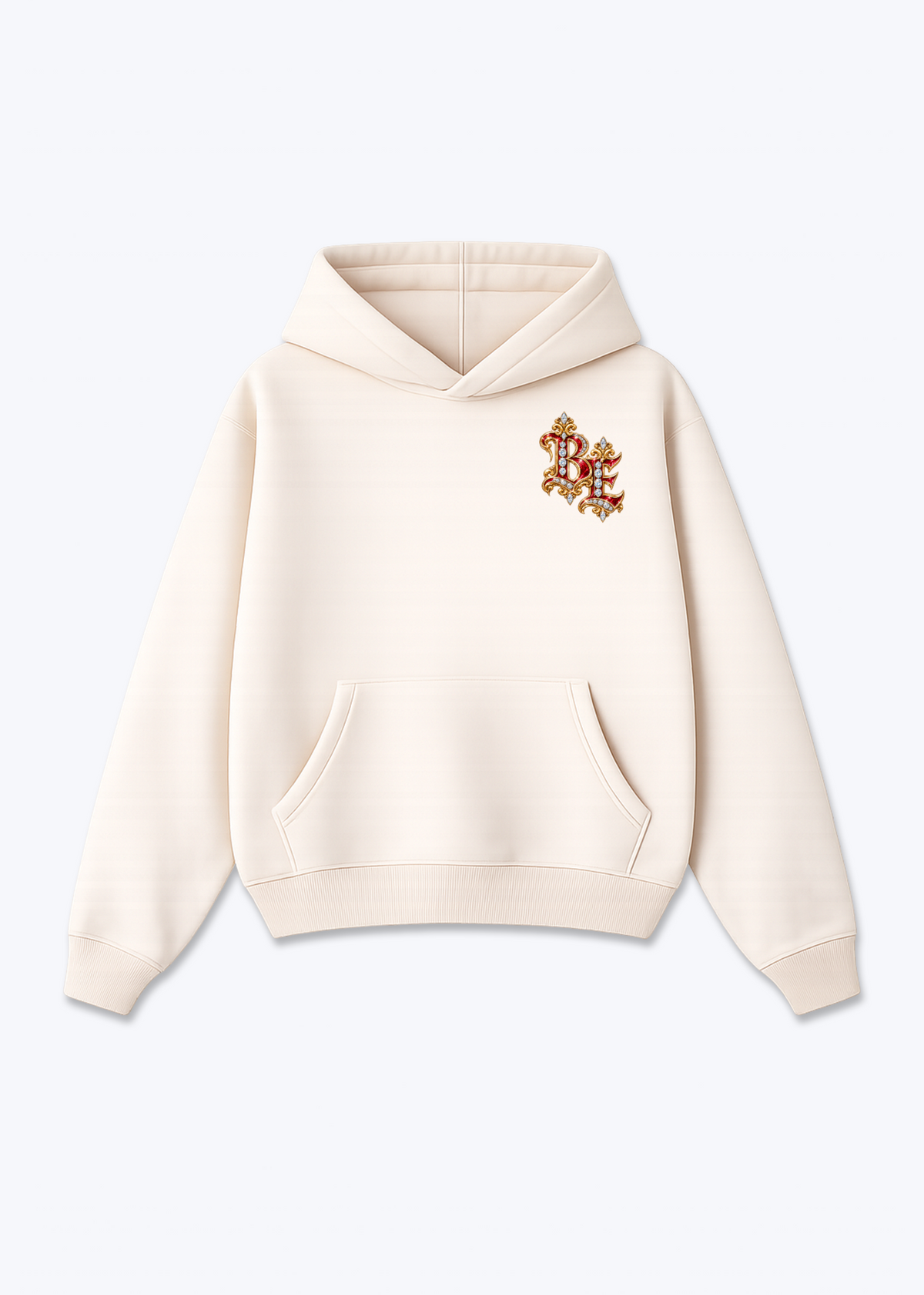 Bern Jewels Oversized Hoodie - Beige Front (Designed)