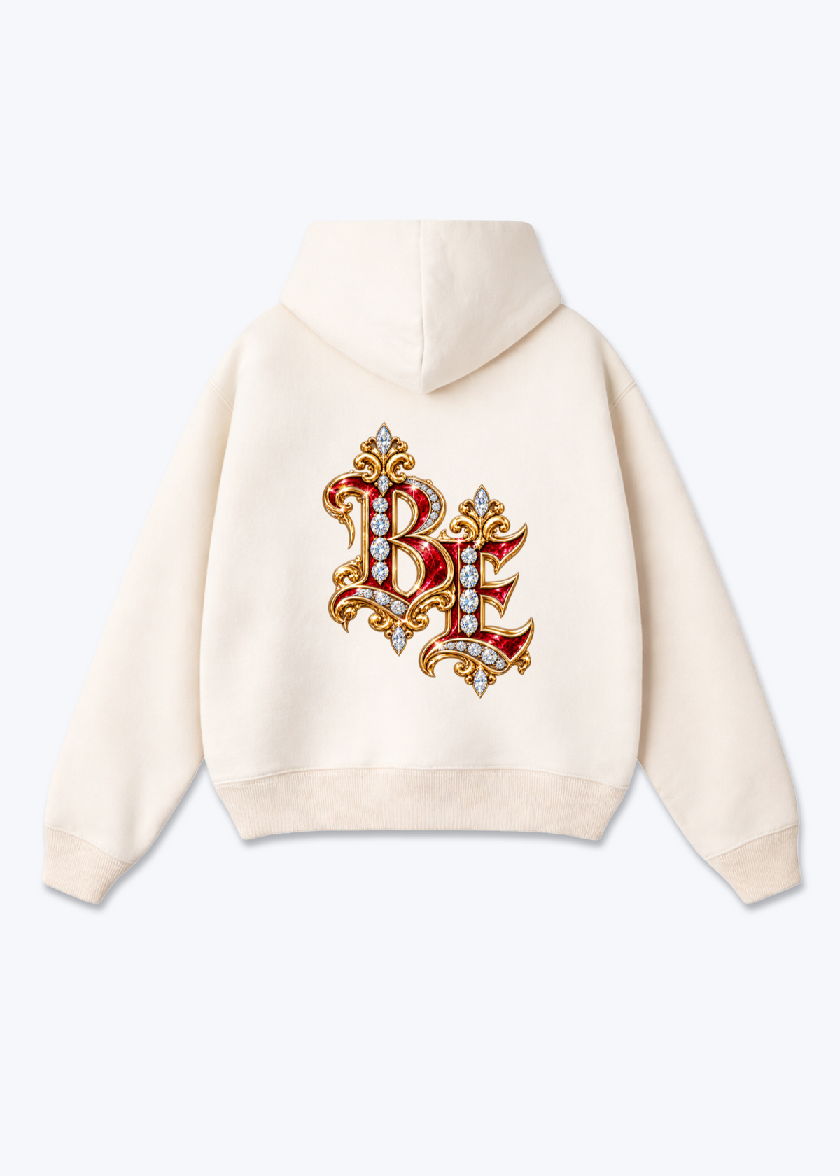 Bern Jewels Oversized Hoodie - Beige Back (Designed)