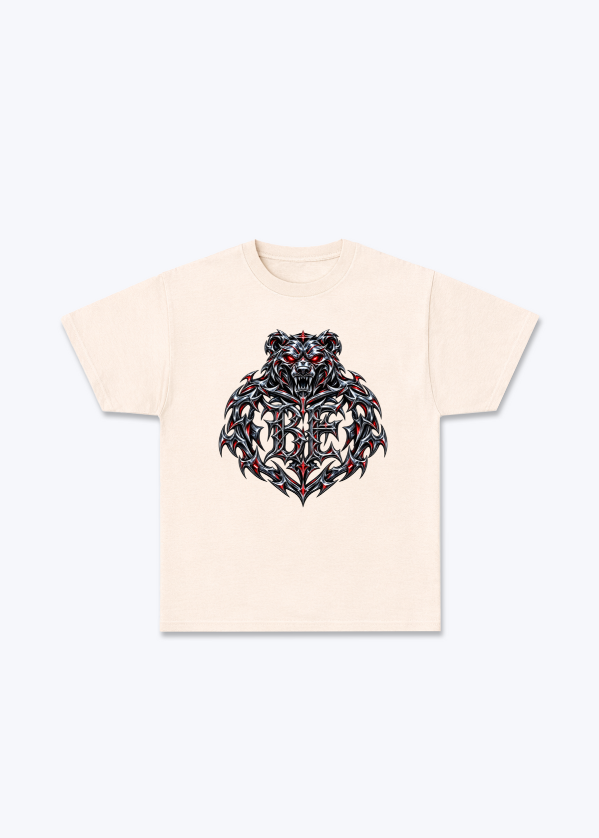 Bern Chrome Basic T-Shirt - Beige Front (Designed)