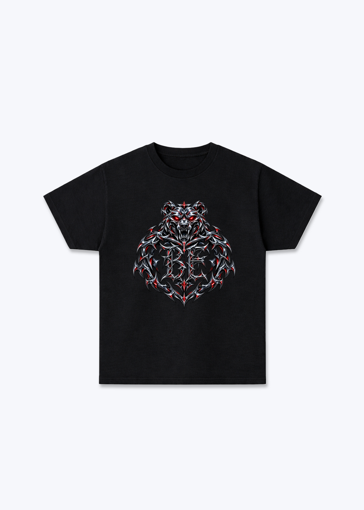 Bern Chrome Basic T-Shirt - Black Front (Designed)