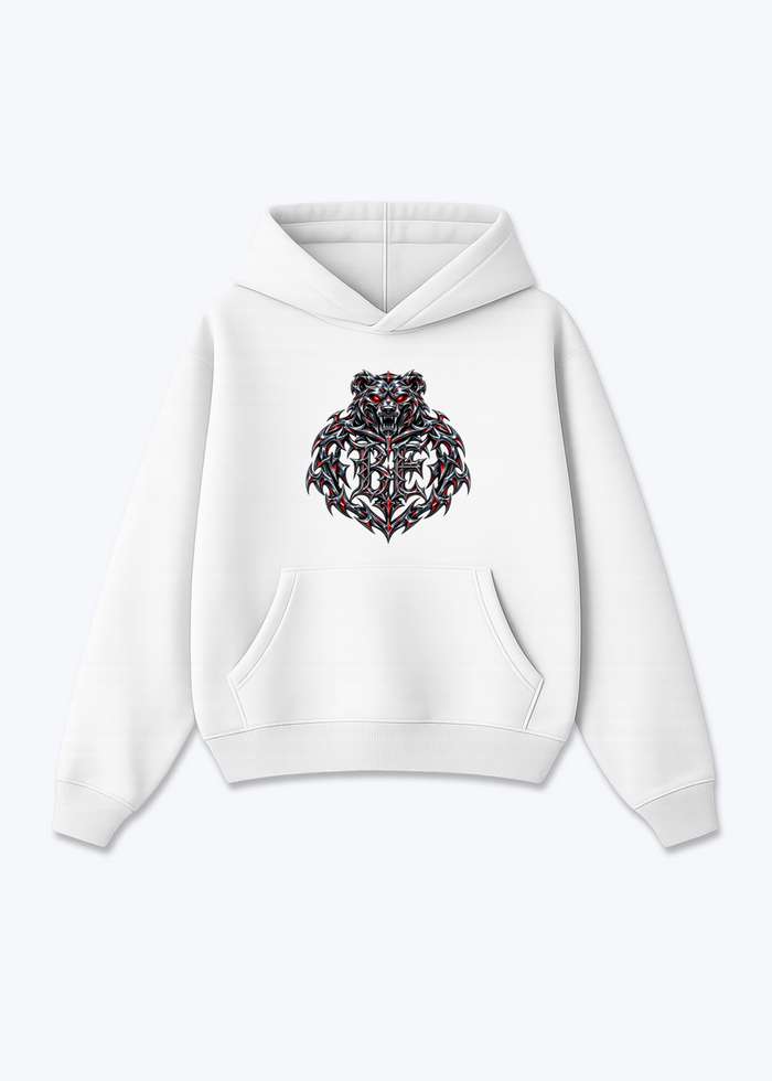 Bern Chrome Oversized Hoodie - White Front (Designed)