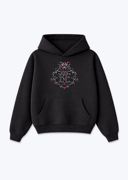 Bern Chrome Oversized Hoodie - Black Front (Designed)