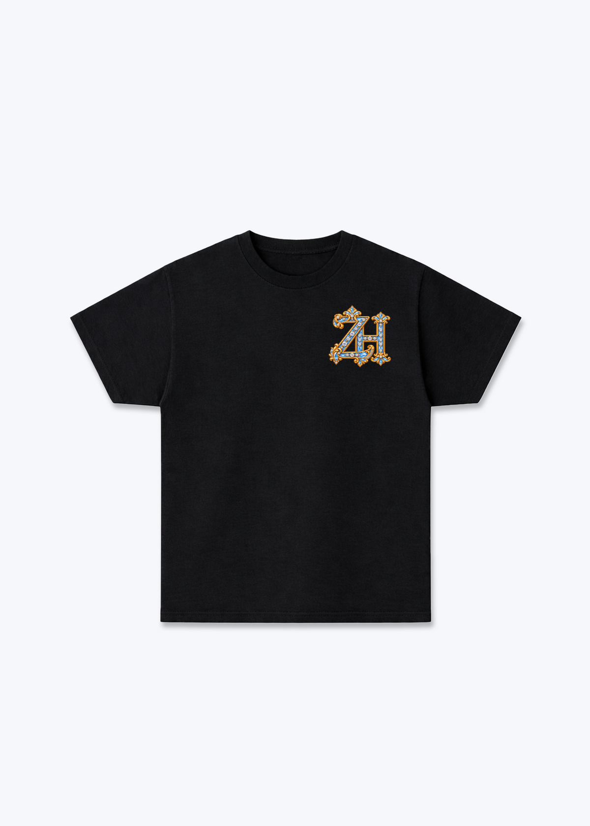 Zürich ZH Basic T-Shirt - Black Front (Designed)