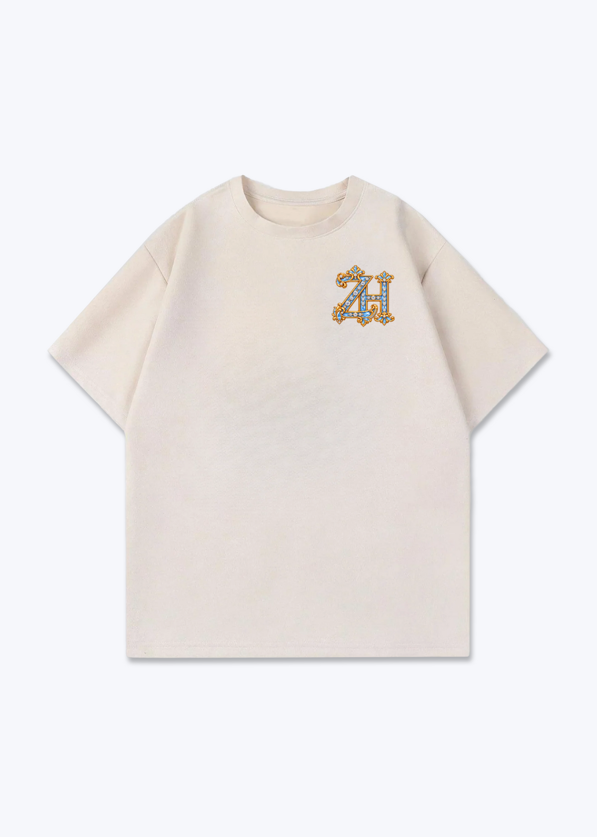 Zürich ZH Oversized T-Shirt - Beige Front (Designed)