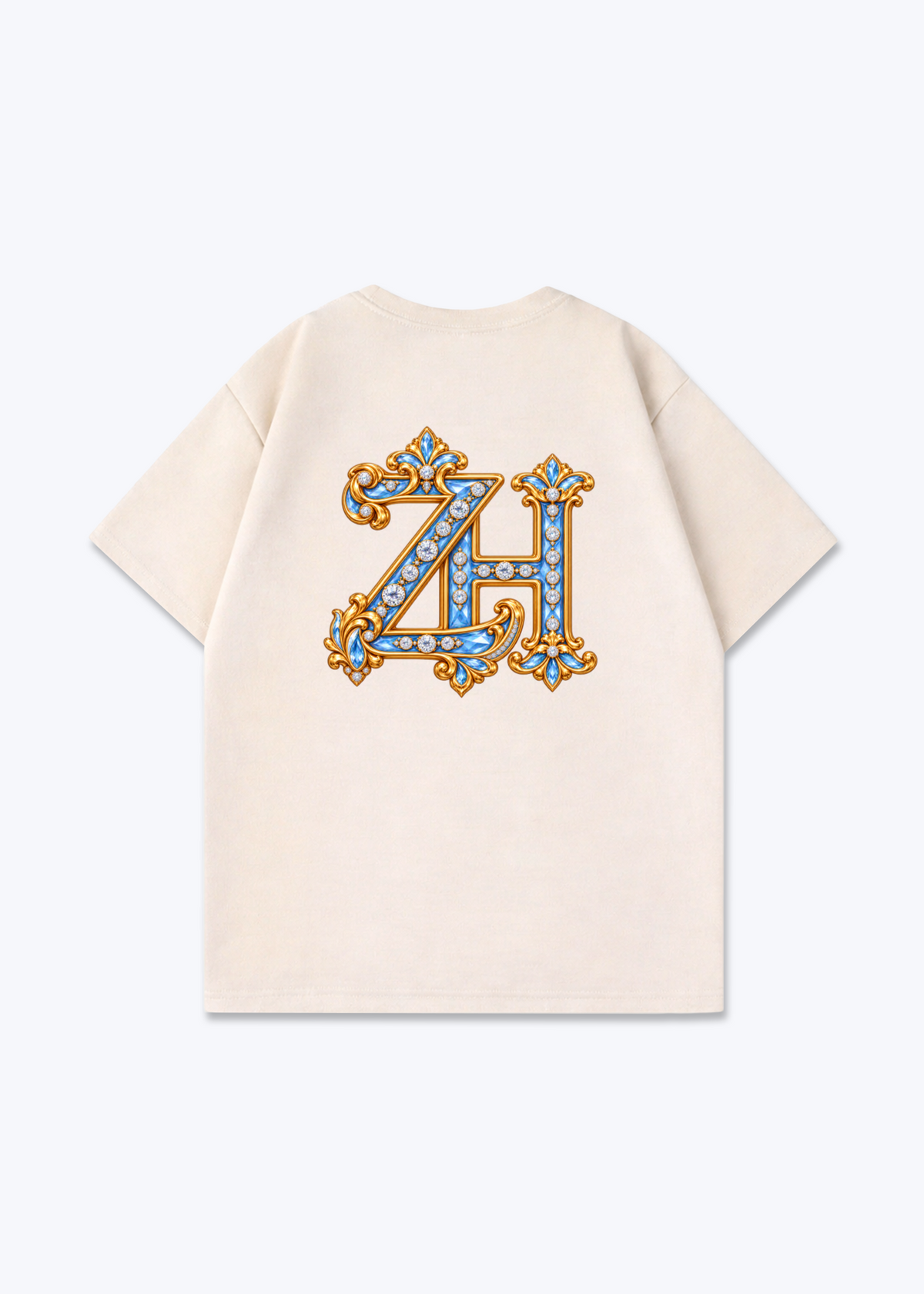 Zürich ZH Oversized T-Shirt - Beige Back (Designed)