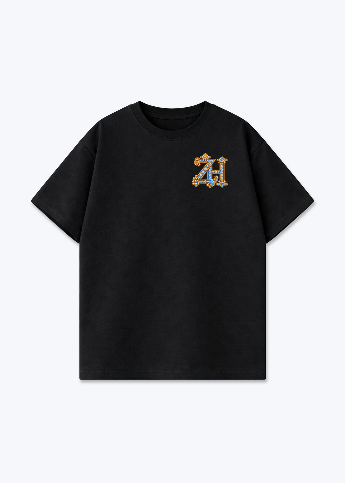 Zürich ZH Oversized T-Shirt - Black Front (Designed)