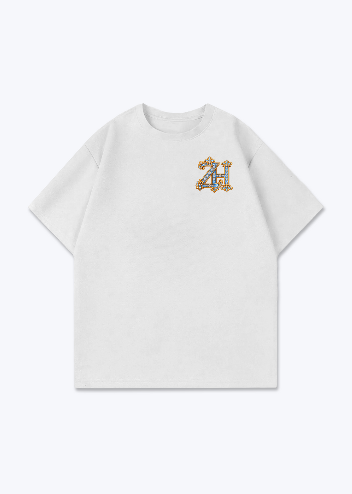 Zürich ZH Oversized T-Shirt - White Front (Designed)