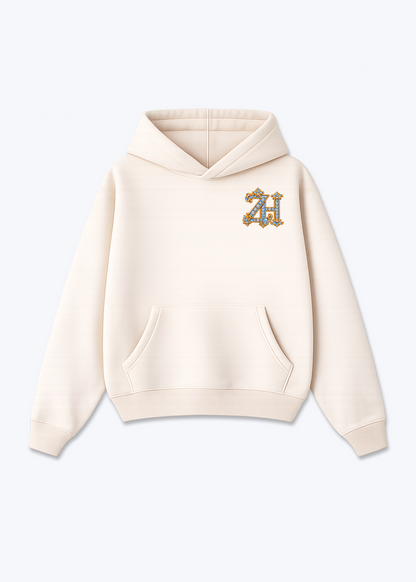 Zürich ZH Oversized Hoodie - Beige Front (Designed)