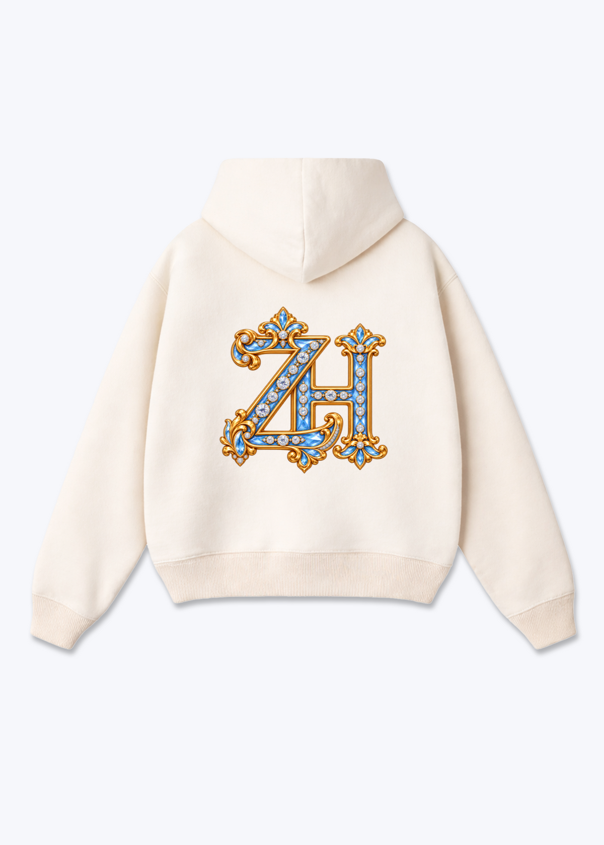 Zürich ZH Oversized Hoodie - Beige Back (Designed)