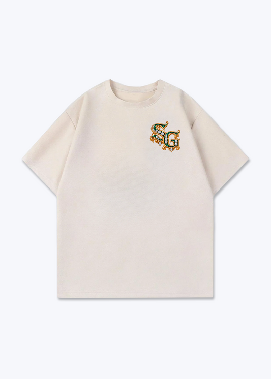 St.Gallen Diamonds Oversized T-Shirt - Beige Front (Designed)