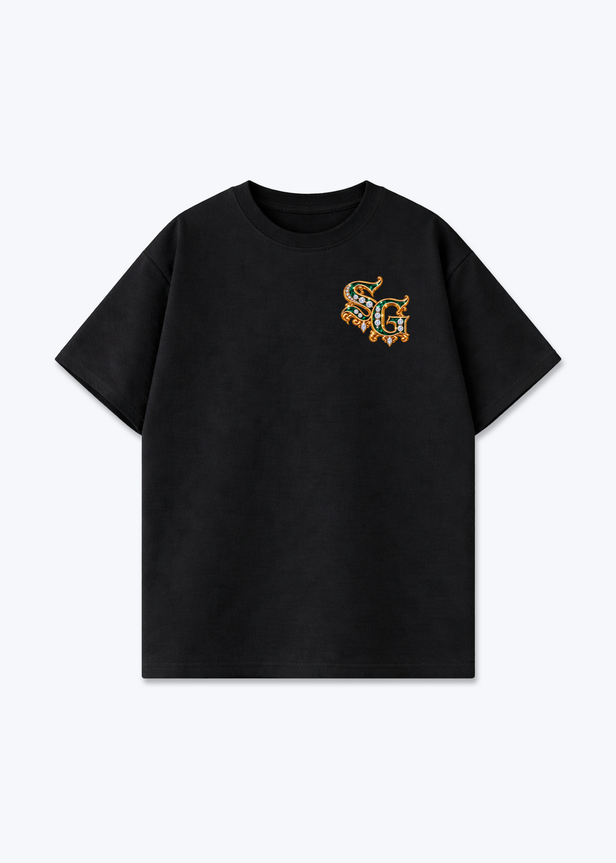 St.Gallen Diamonds Oversized T-Shirt - Black Front (Designed)
