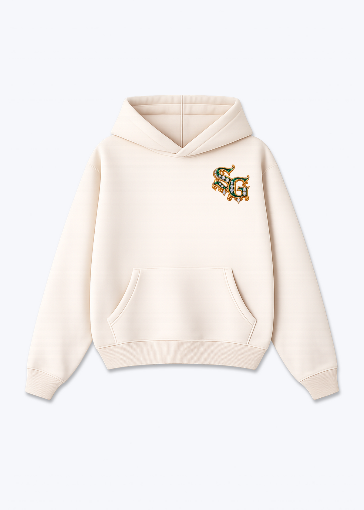 St.Gallen Diamonds Oversized Hoodie - Beige Front (Designed)