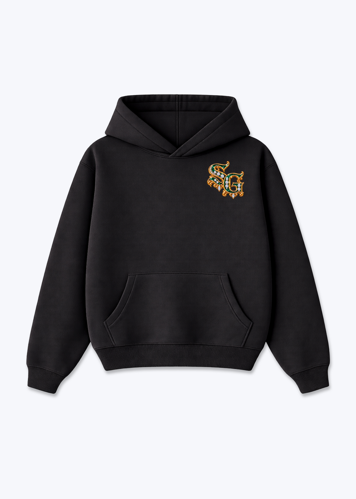 St.Gallen Diamonds Oversized Hoodie - Black Front (Designed)
