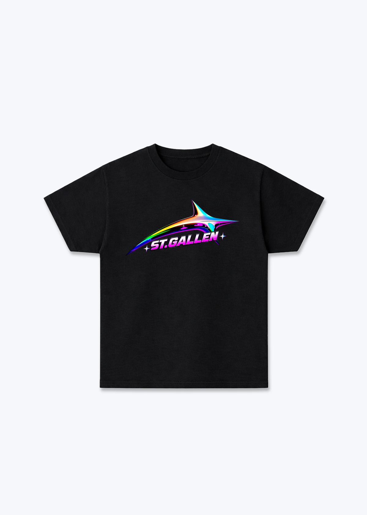 St.Gallen Glow Basic T-Shirt - Black Front (Designed)