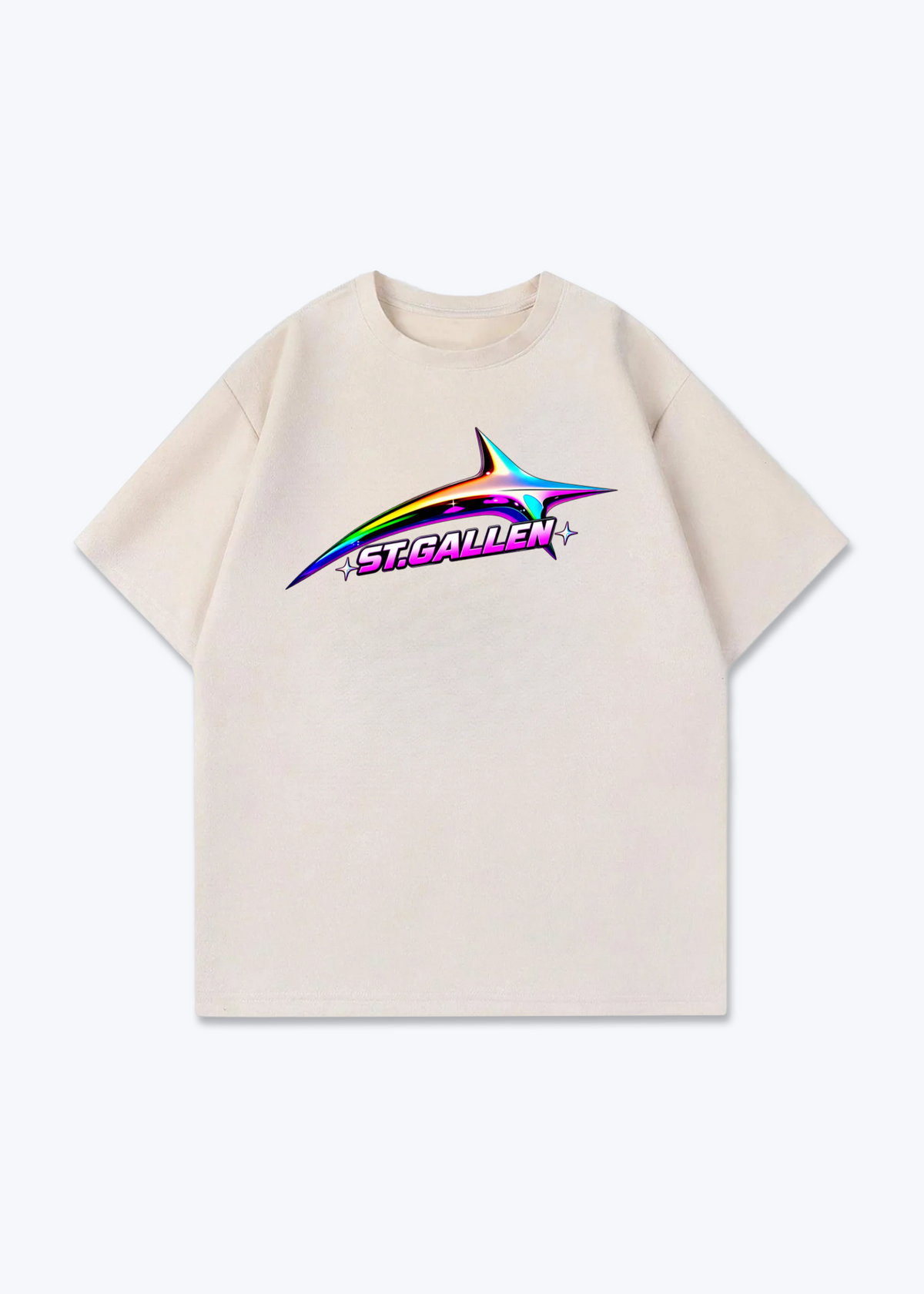 St.Gallen Glow Oversized T-Shirt - Beige Front (Designed)
