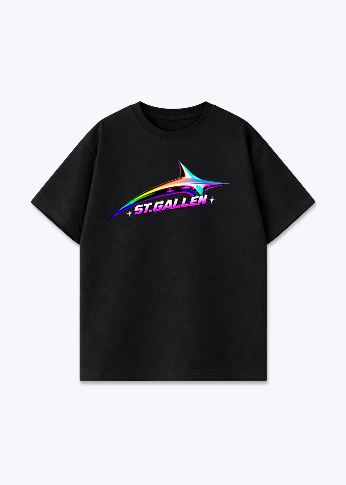 St.Gallen Glow Oversized T-Shirt - Black Front (Designed)