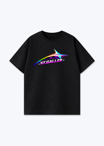 St.Gallen Glow Oversized T-Shirt - Black Front (Designed)