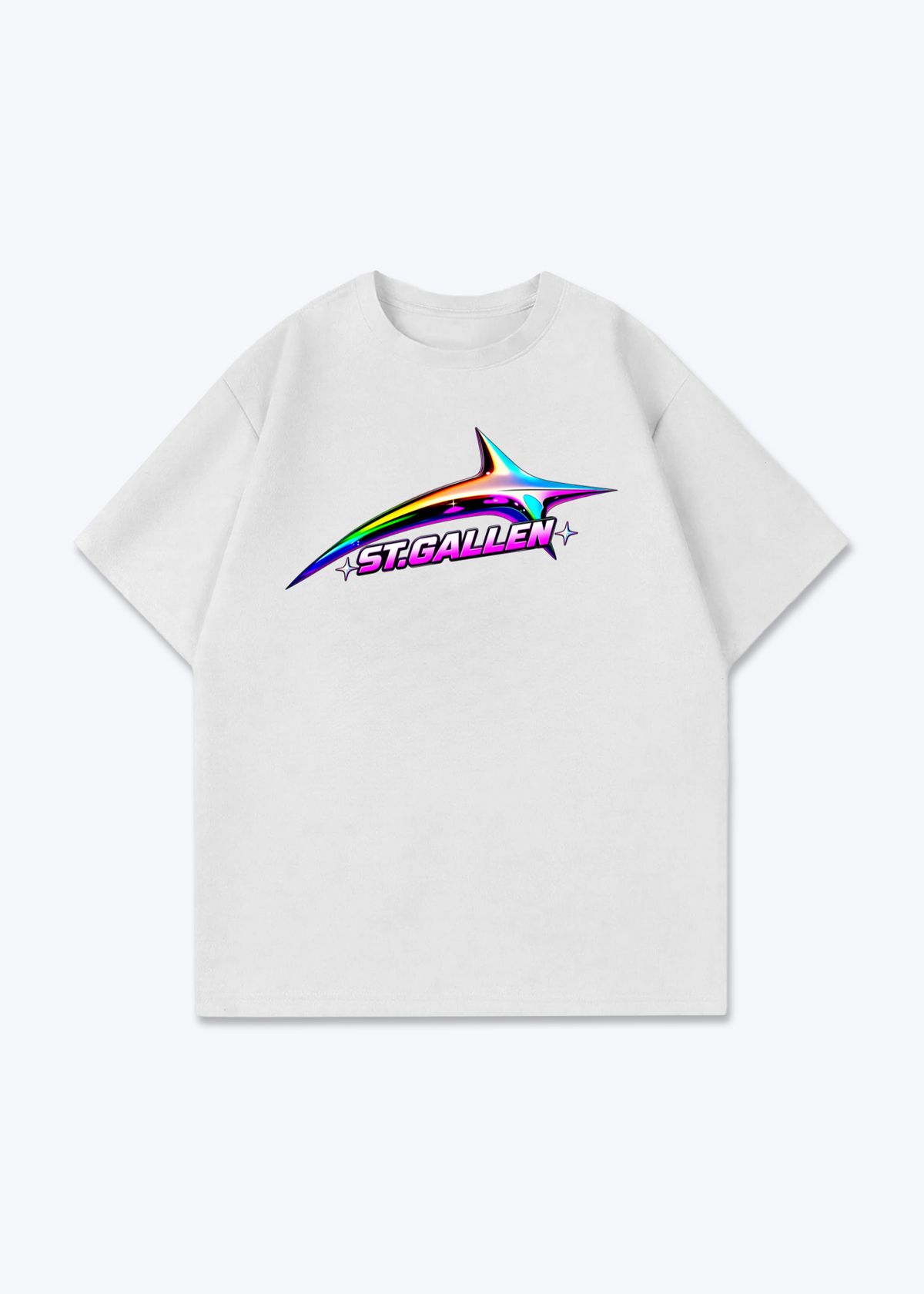 St.Gallen Glow Oversized T-Shirt - White Front (Designed)