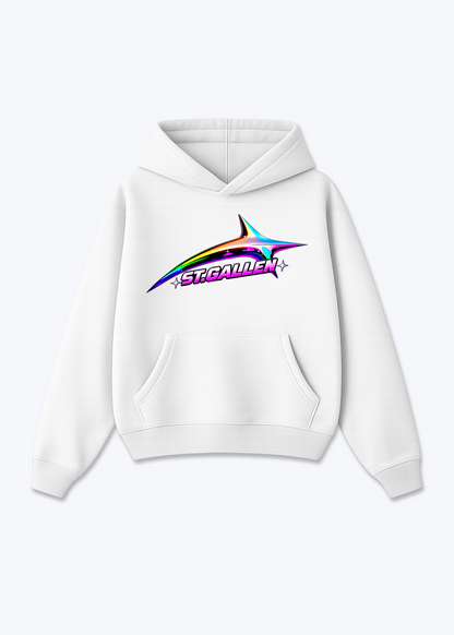 St.Gallen Glow Oversized Hoodie - White Front (Designed)