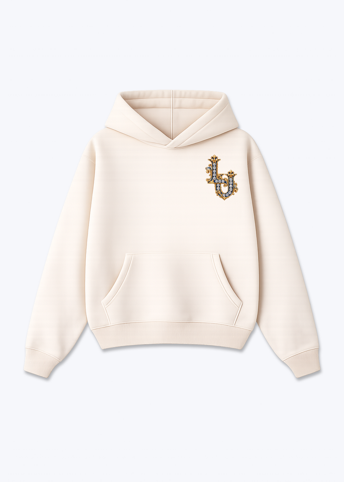Luzern LU Oversized Hoodie - Beige Front (Designed)