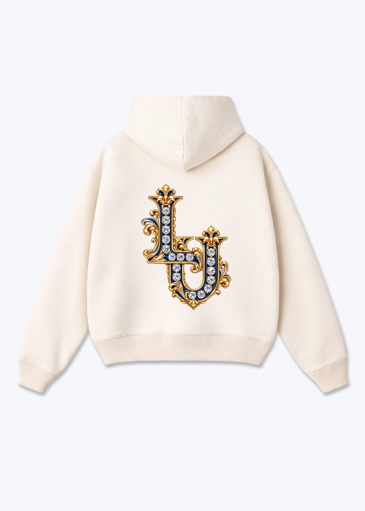 Luzern LU Oversized Hoodie - Beige Back (Designed)